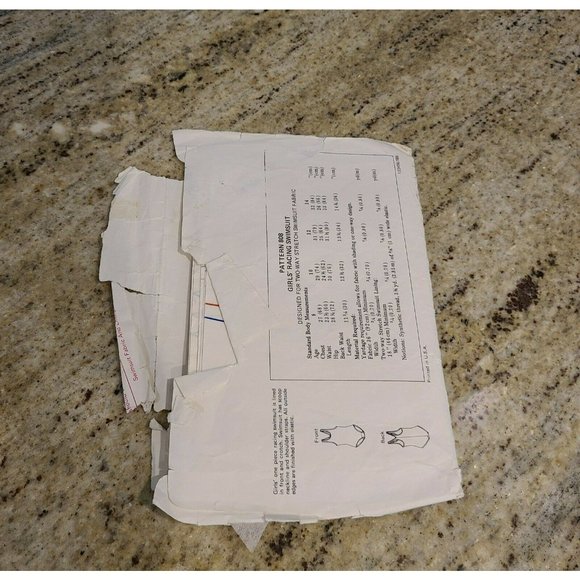 Kwik Sew Pattern 808 Girl's One Piece Racing Swimsuit Size  8 10 12 14 - Picture 3 of 5